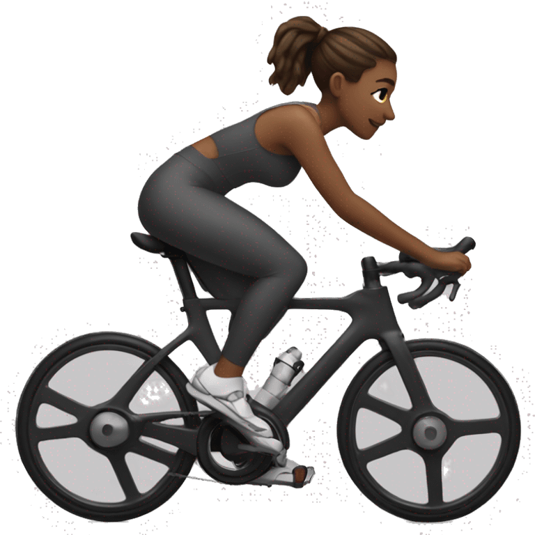 Girl indoor cycling on a bike  emoji