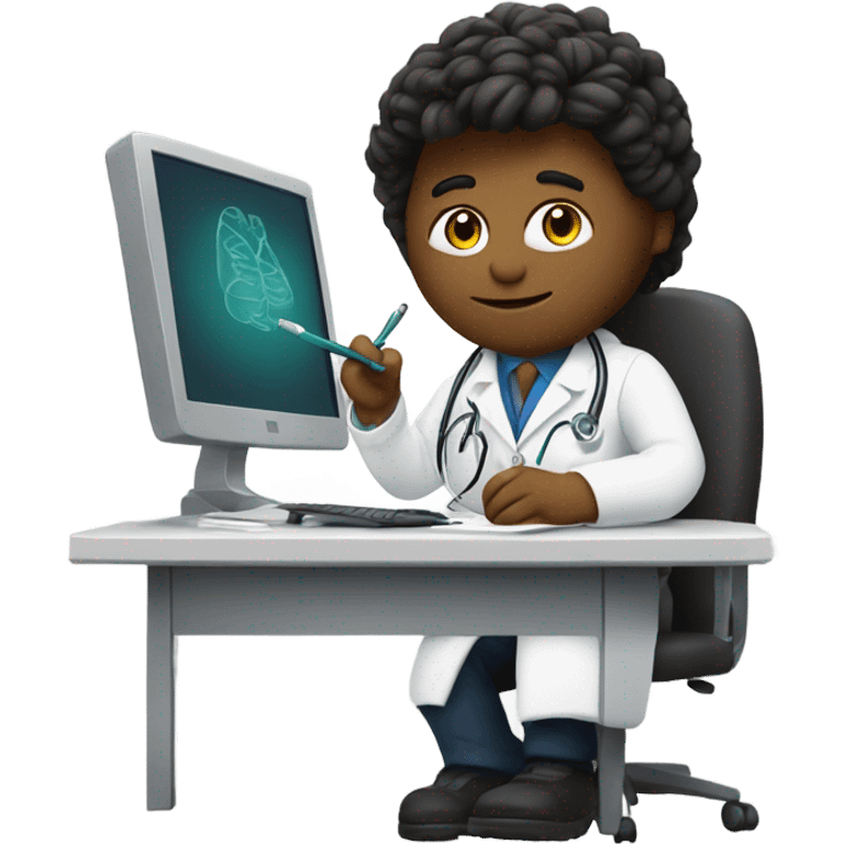 Doctor writing notes on a computer emoji