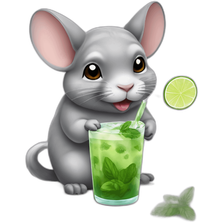 sick chinchilla drinking mojito emoji