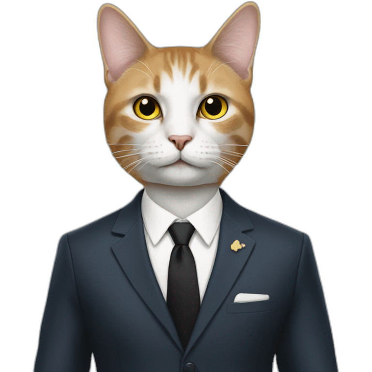 Macron as a cat in a suit emoji