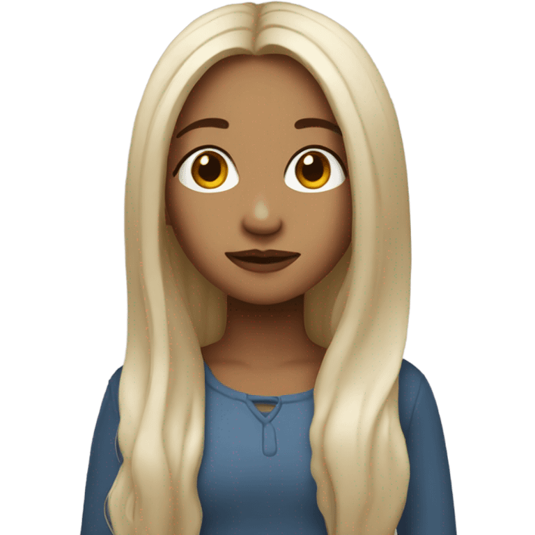 serene girl with long hair with nose ring  emoji