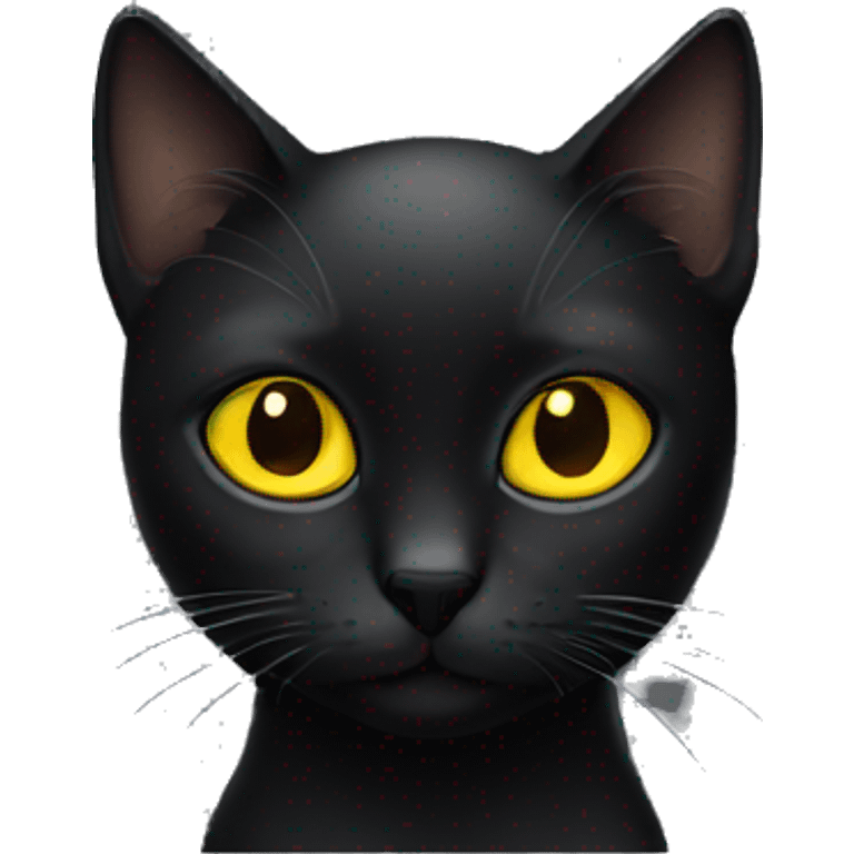 black cat with yellow eyes emoji