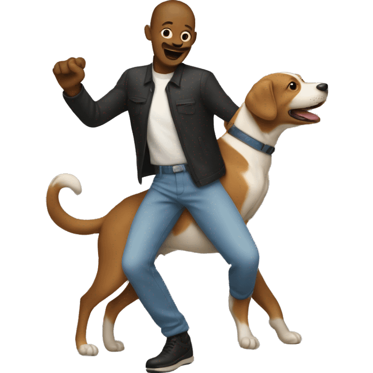 man dancing with a dog emoji