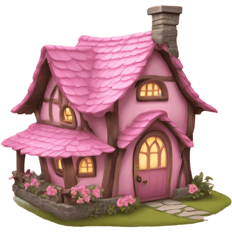 Pink fairy cottage emoji