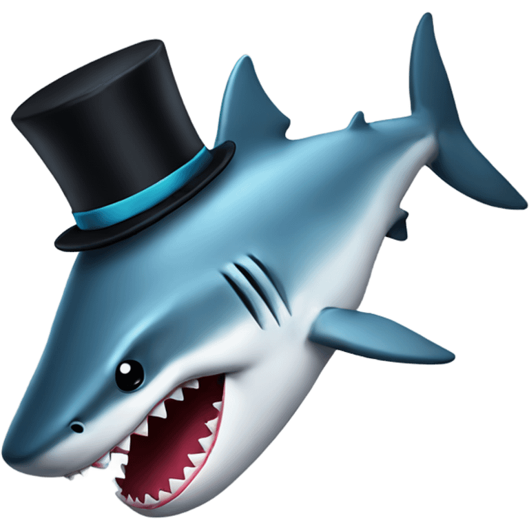 Shark with a top hat emoji