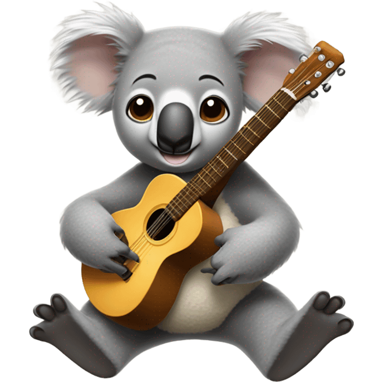 Koala hugging a guitar emoji