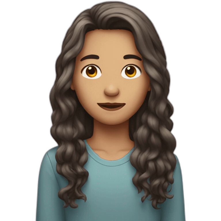 teenager with half long hair emoji