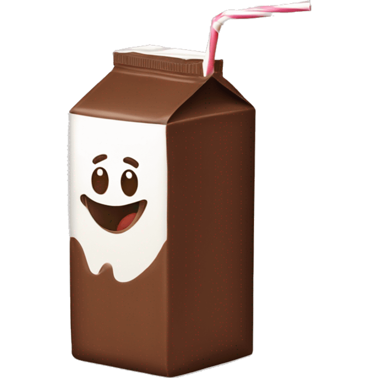 chocolate milk carton with straw emoji