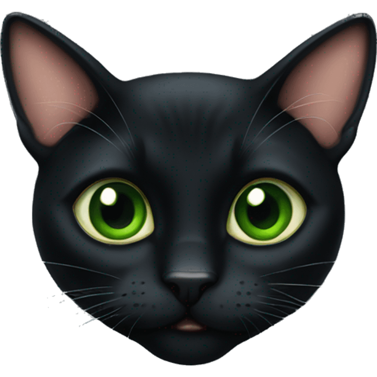 green eye bombay black cat emoji