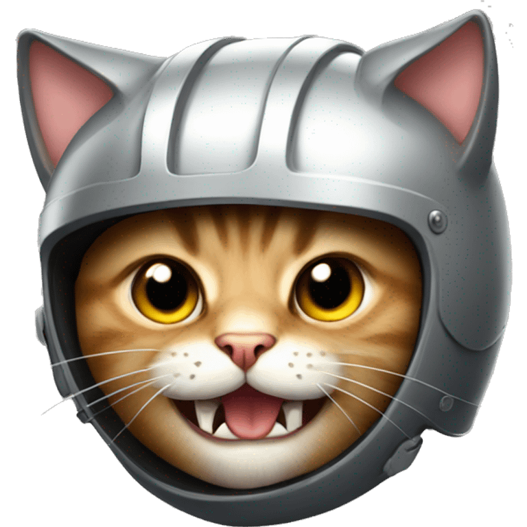 cat with helmet and fangs  emoji