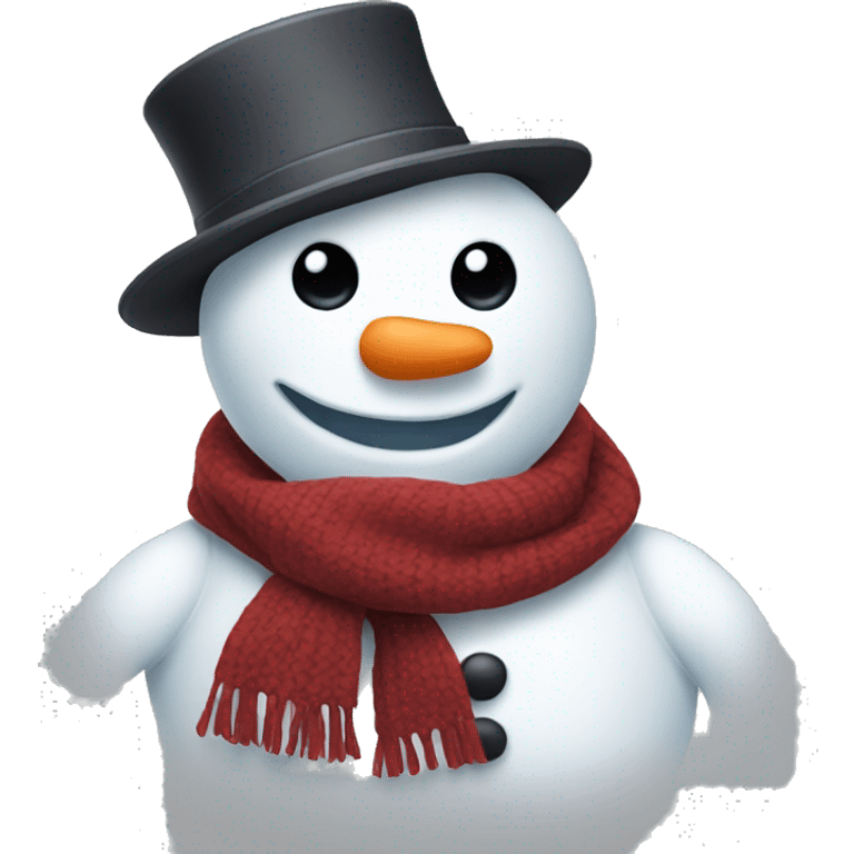 snowman with hat and scarf  emoji