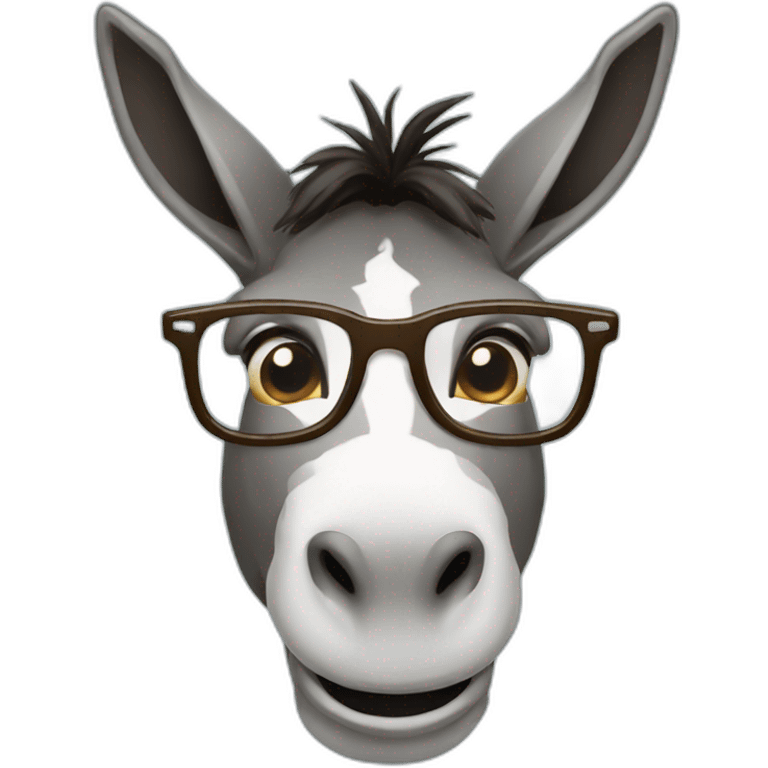 donkey using glasses emoji