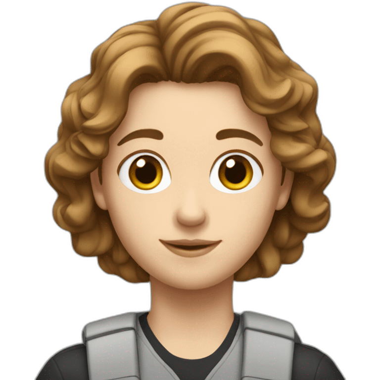 a white student with brown hair with hairstyle French crop emoji