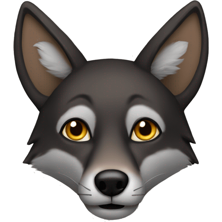 black coyote, brown eyes emoji