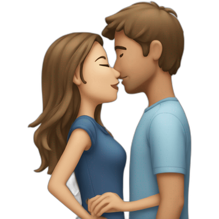 Guy kissing girl emoji