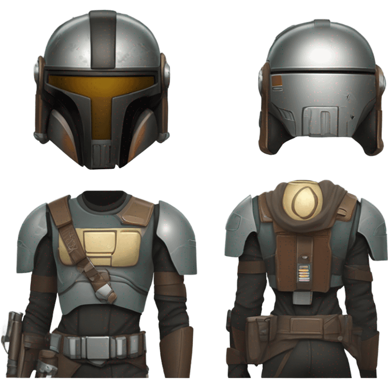 Star Wars bounty hunter, front and back emoji