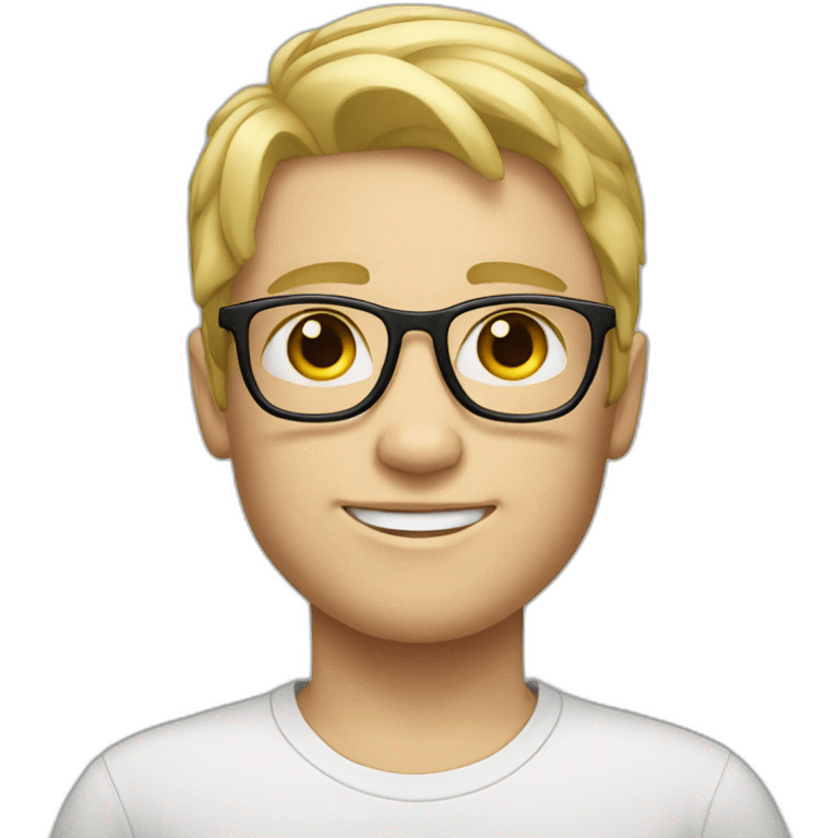 Boy Blond hair glasses white skinned emoji