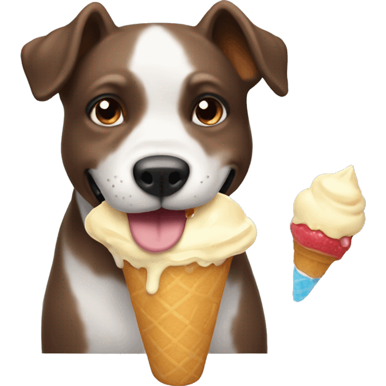 Perro comiendo helado emoji