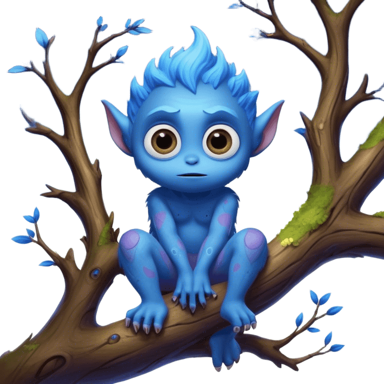 3D, create an image of a cartoon monster with big eyes sitting on a tree branch, thomas kinkade and paul lehr, pixar cute character design, by Anne Stokes, splashes of neon galaxies, adorably cute, drew struzan inspiration, by Wojciech Korneli Stattler, beautiful mattepainting emoji