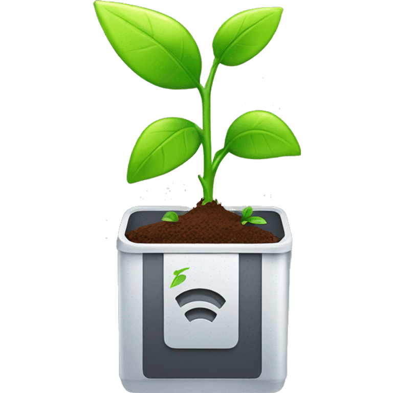 a plant growing out of a battery, representing sustainability and eco-friendliness. emoji