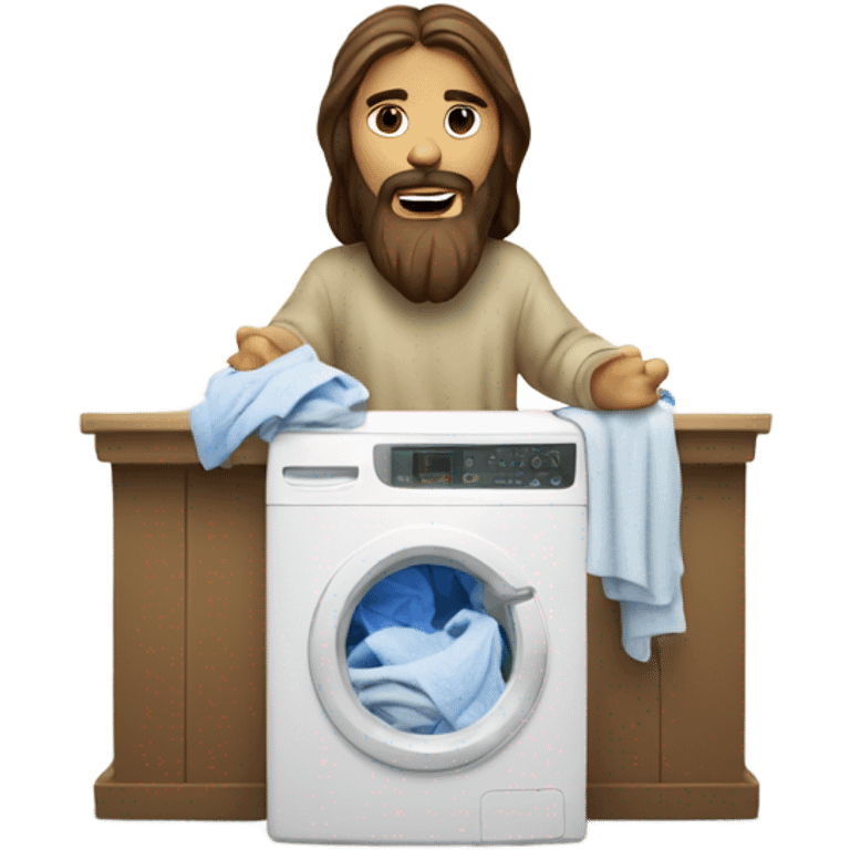 Jesus Christ doing laundry emoji