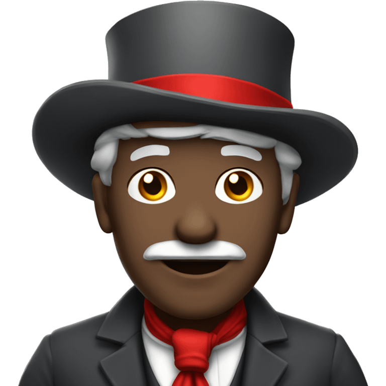 Gray skin old man wearing top hat and red bandana on face emoji