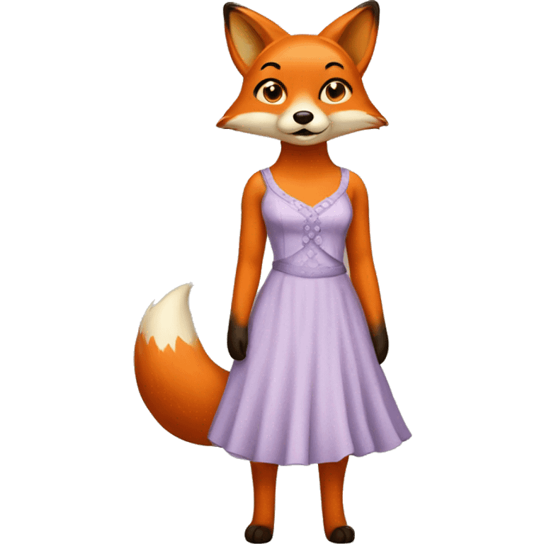 Fox wearing a dress emoji