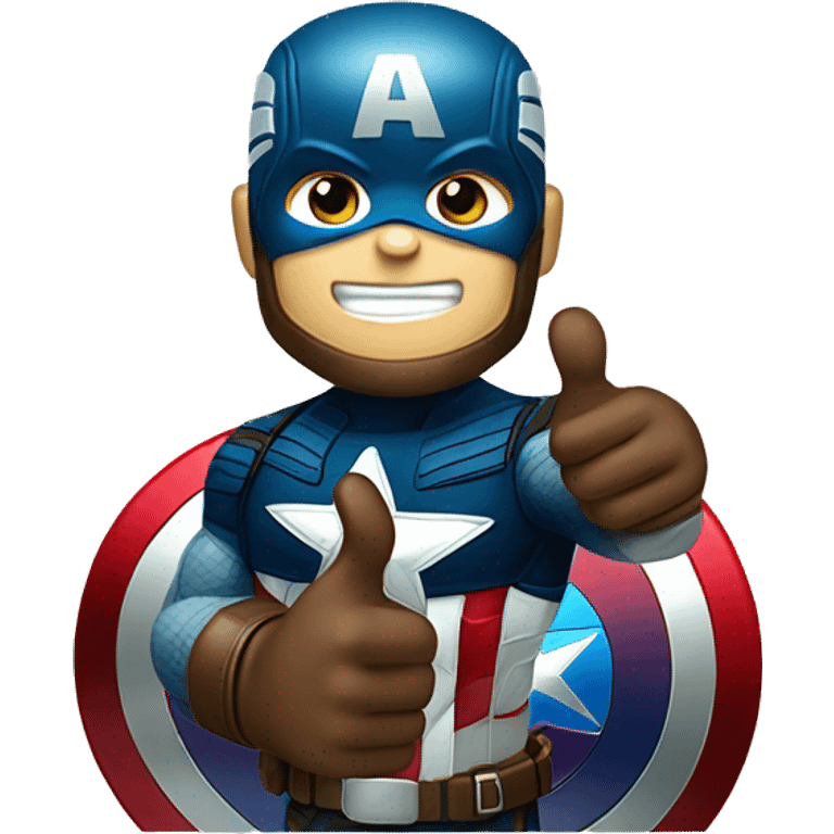 Captain america standing with thumbs up emoji