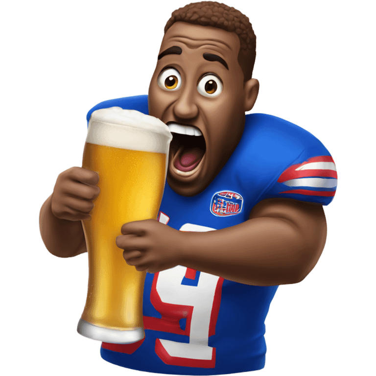 Big fat bills fan screaming with beer emoji