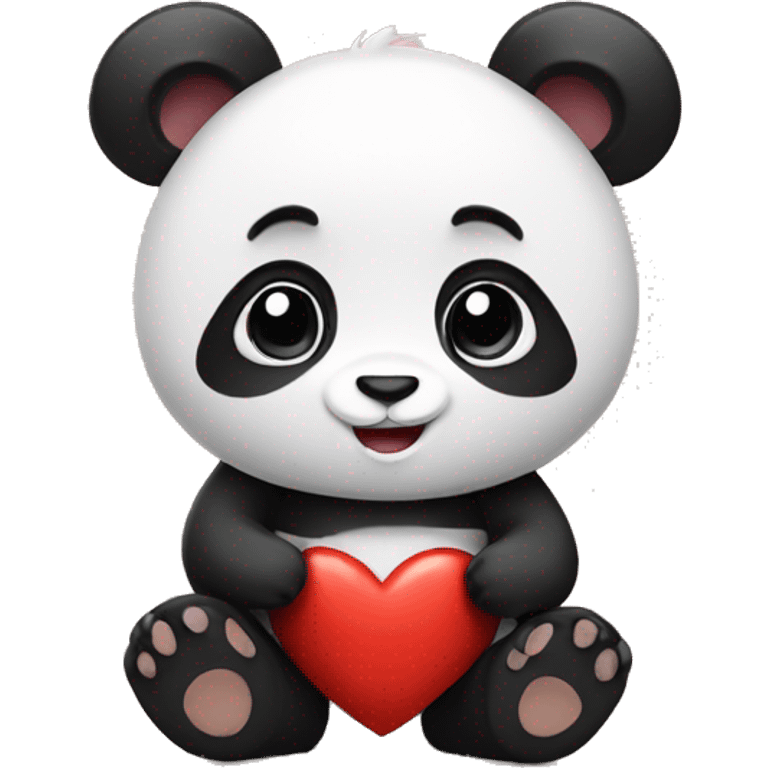 Panda with heart emoji