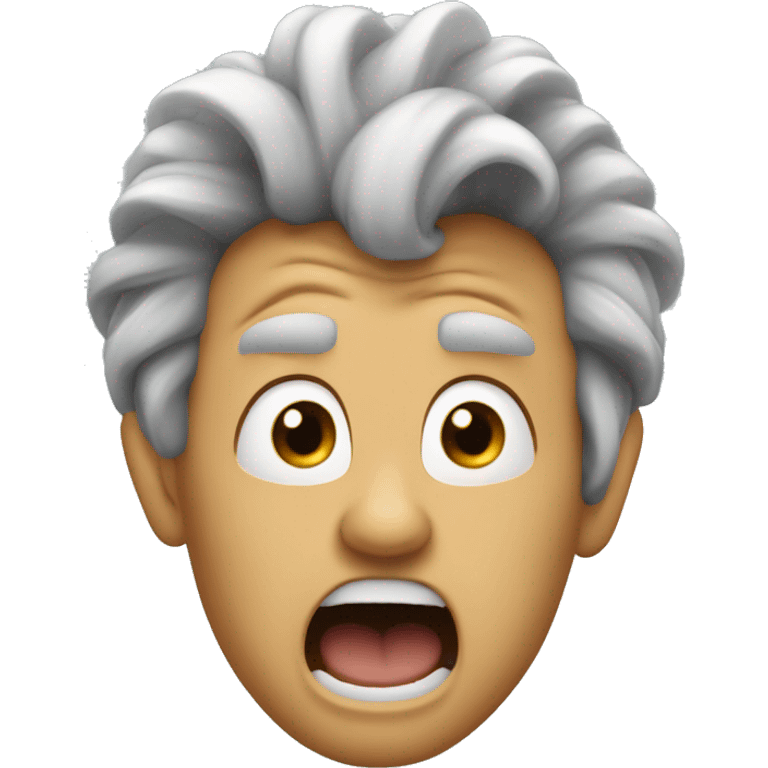 Albert eintien screaming with his hair up emoji