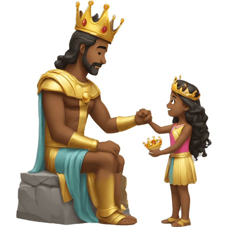 God giving his daughter a crown emoji