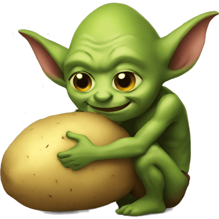 Goblin hugging potato  emoji