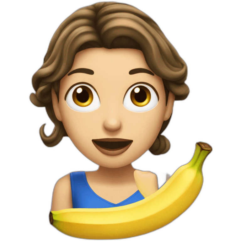 mujer seductora comiendo banana emoji