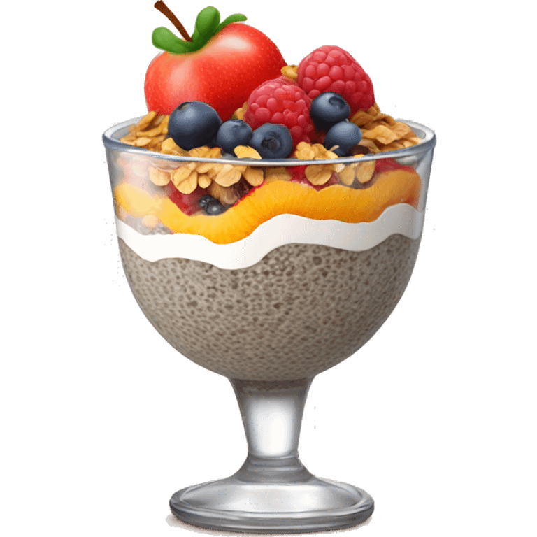 Chia pudding with fruit and granola  emoji