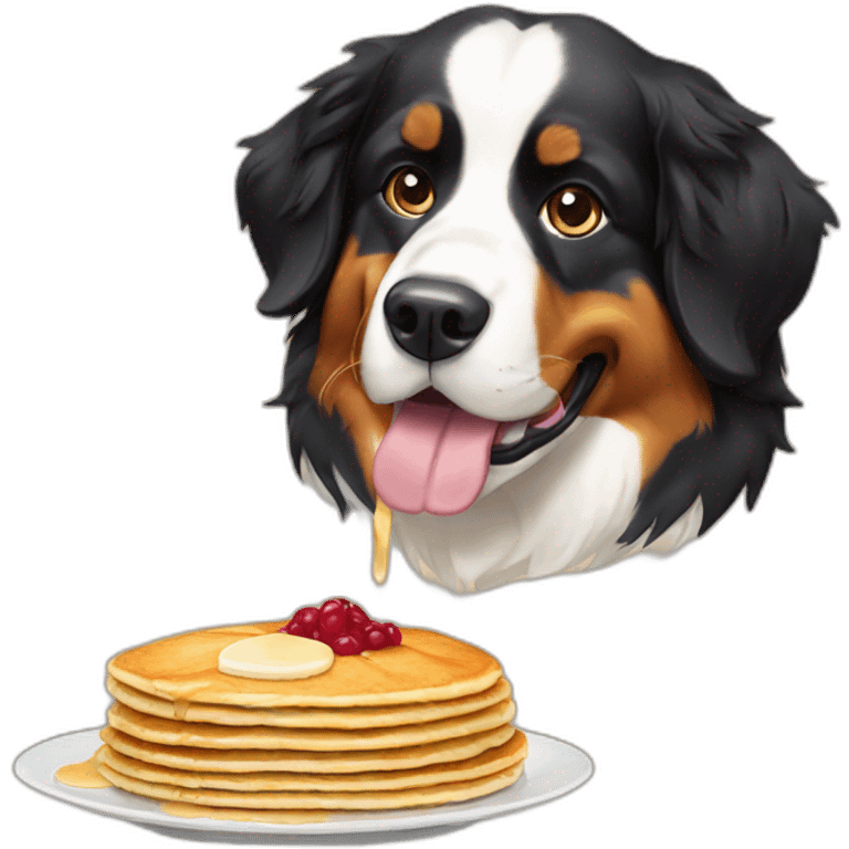 bernese dog eating pancake emoji