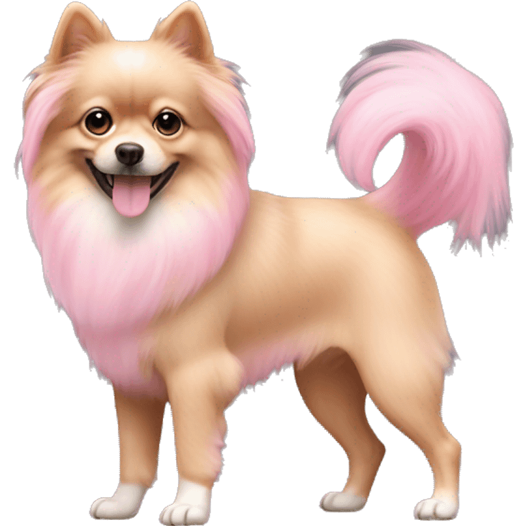 Pink pameranian cute short leg dog emoji