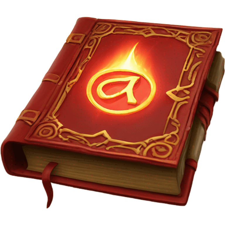 red magical elemental book emoji