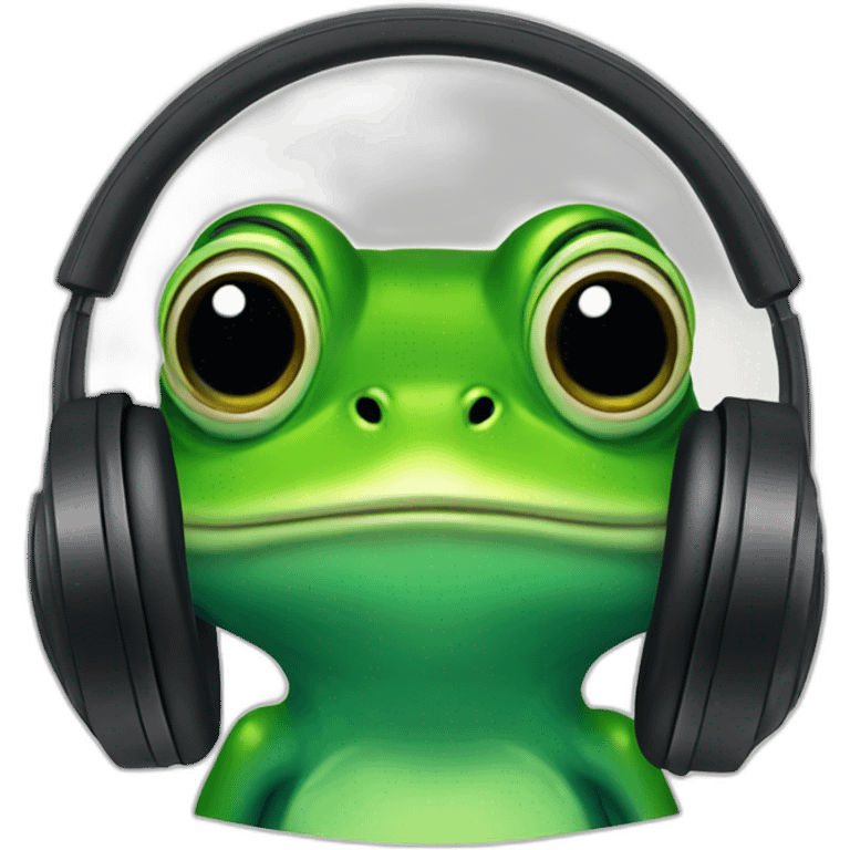 frog wearing headphones emoji