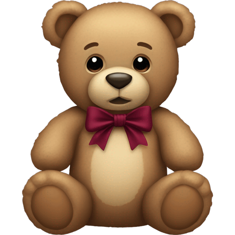 Teddy bear with maroon bow emoji