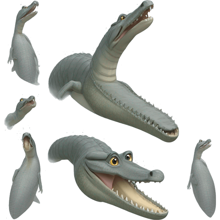 Grey Indian Gharial with very long and straight mouth emoji