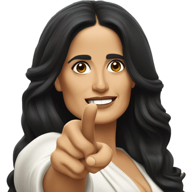 Salma Hayek pointing  emoji