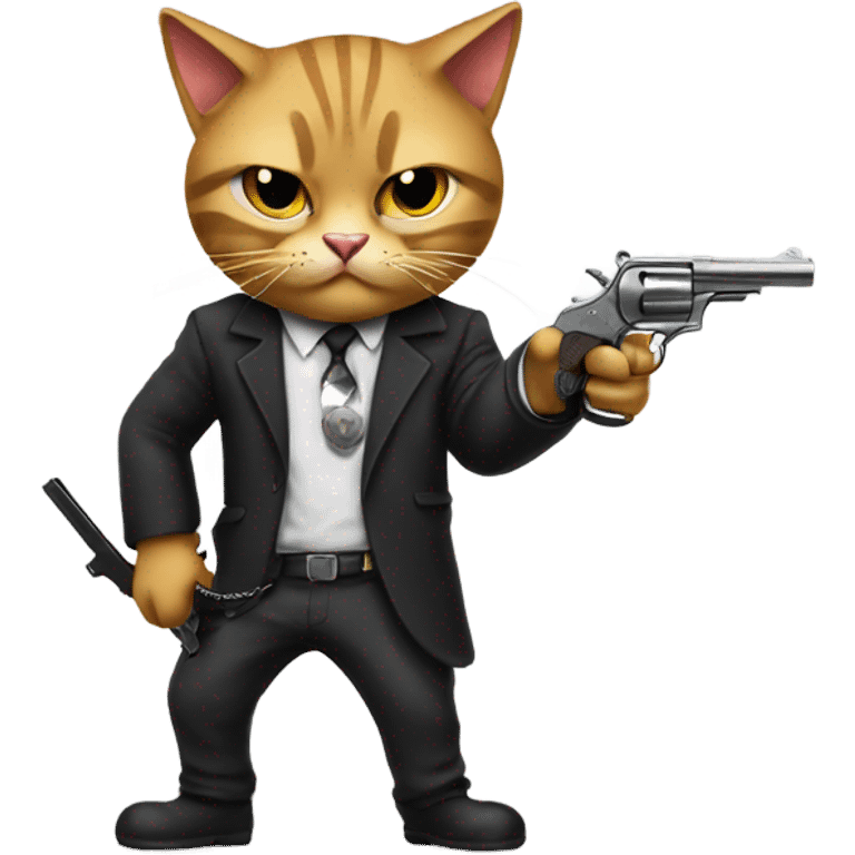 Gangster cat with gun emoji