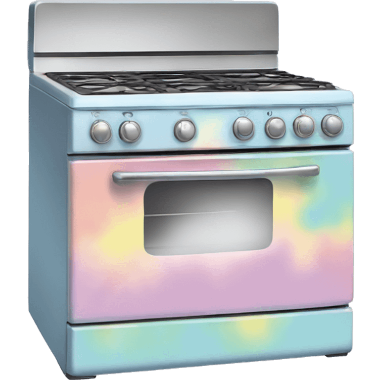 Realistic pastel tie dye stove oven. emoji