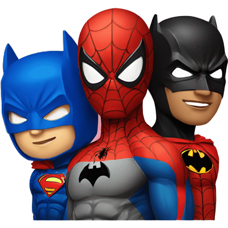 SPIDER MAN AND BATMAN AND SUPER MAN emoji