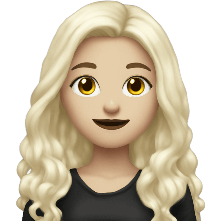 Blonde goth girl saying good morning emoji