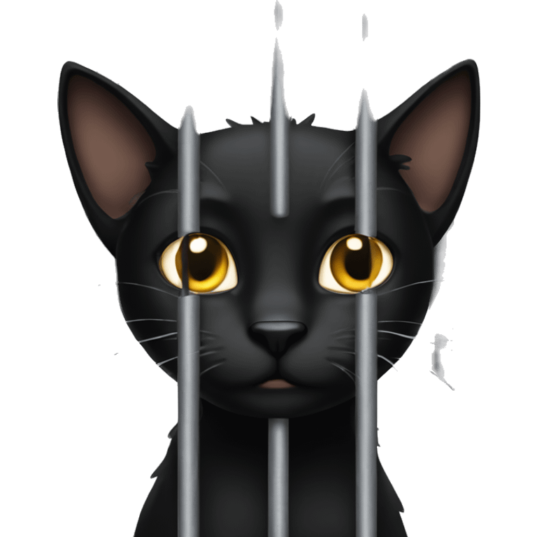 Black cat in jail emoji