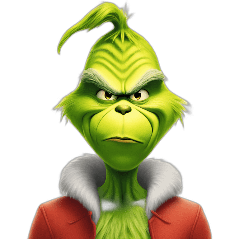 The grinch poker face emoji