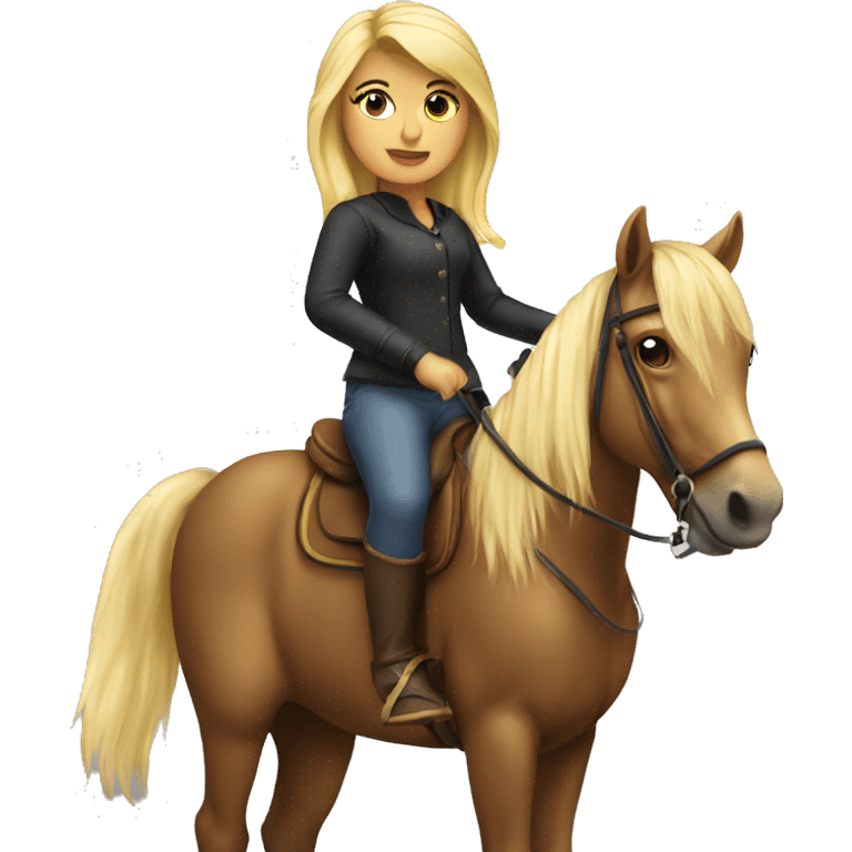 blonde girl on horse emoji