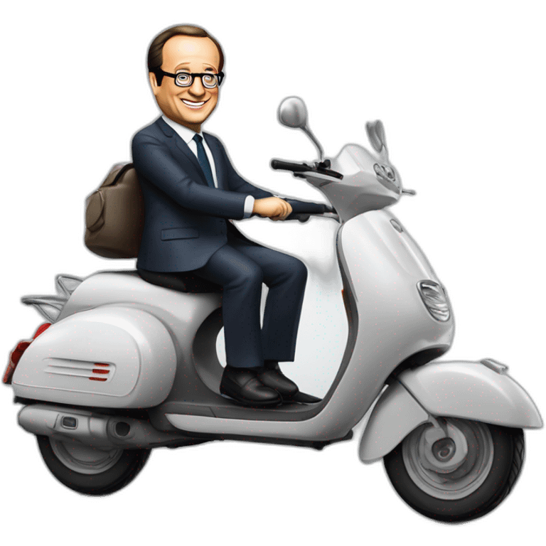 François Hollande sur un scooter emoji